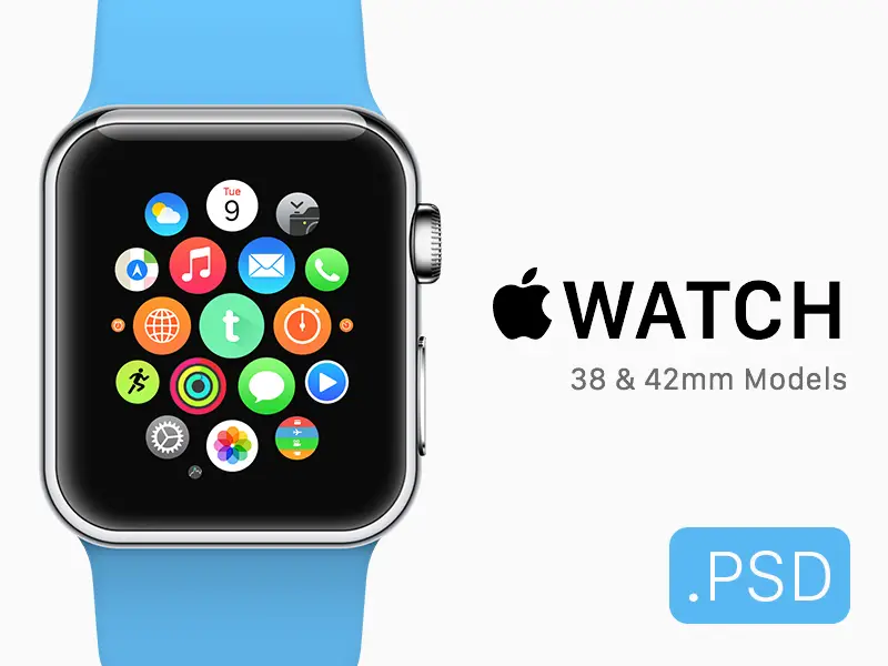 Free Apple Watch & Icon Mockup PSD