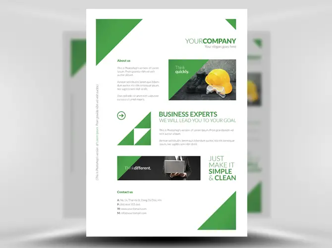 Free Clean Corporate A4 Flyer Template