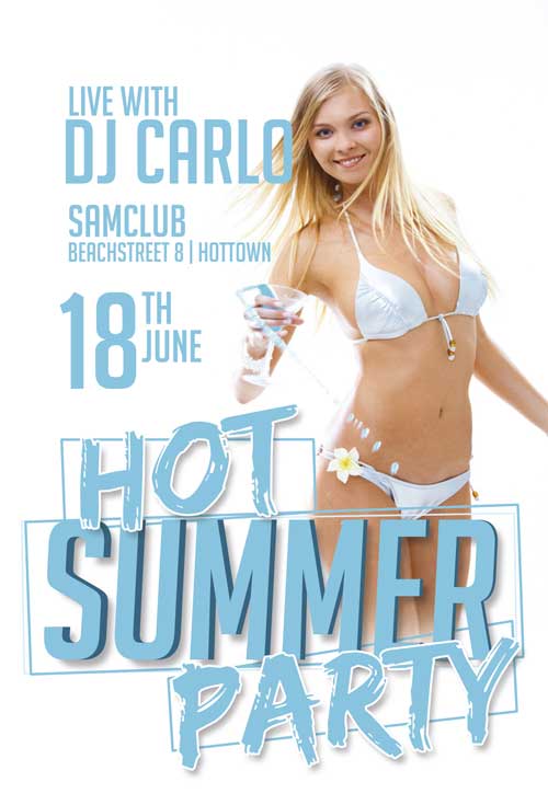 Free Hot Summer Party Flyer Template