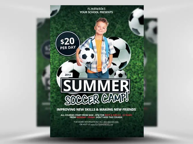 Free Summer Soccer Camp Flyer Template