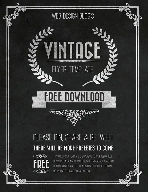 Free Vintage Flyer Template PSD