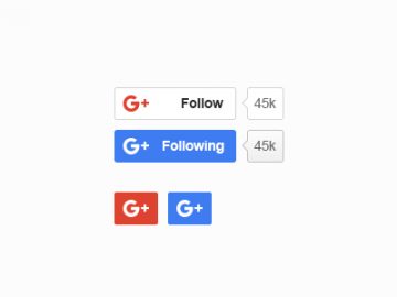 Google Plus Buttons PSD