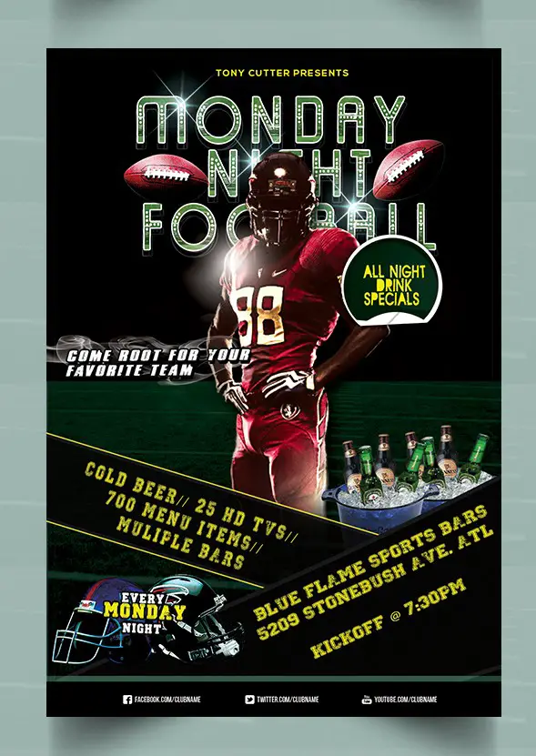 Monday Night Football Flyer Template