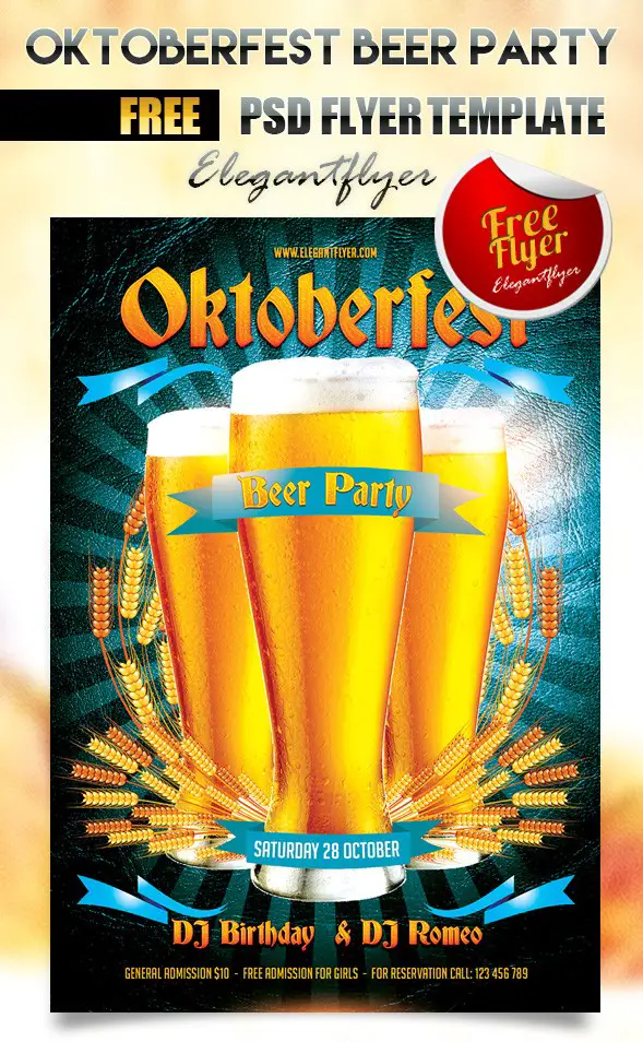Oktoberfest Beer Party Flyer Template