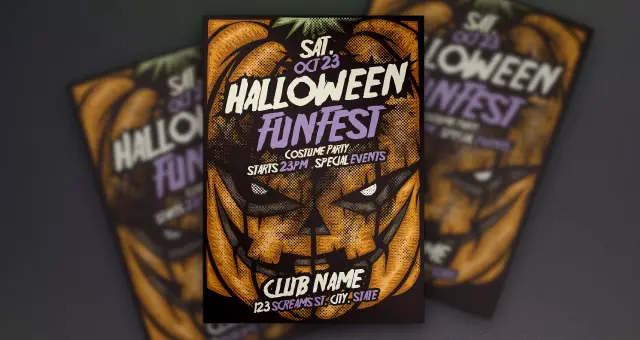 Pumpkin Halloween Flyer Template