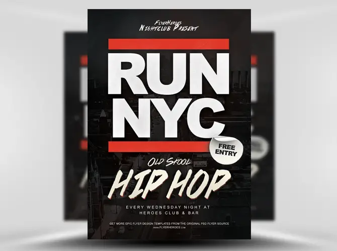 RUN NYC Free Hip Hop Flyer Template