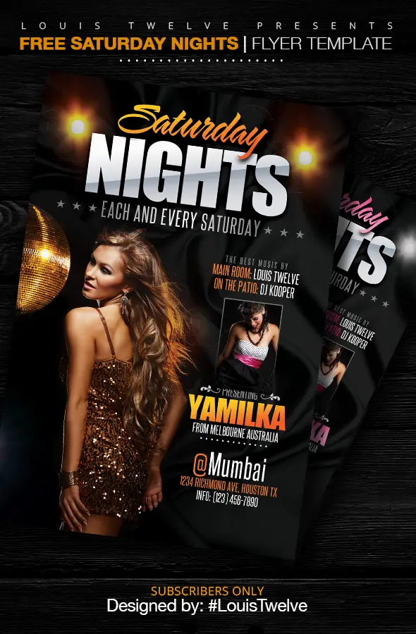 Saturday Nights Flyer Template