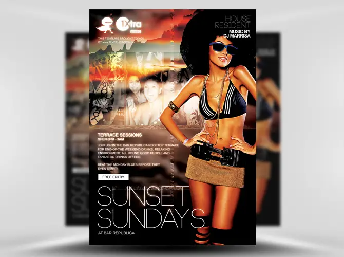 Sunset Sundays Free Flyer Template