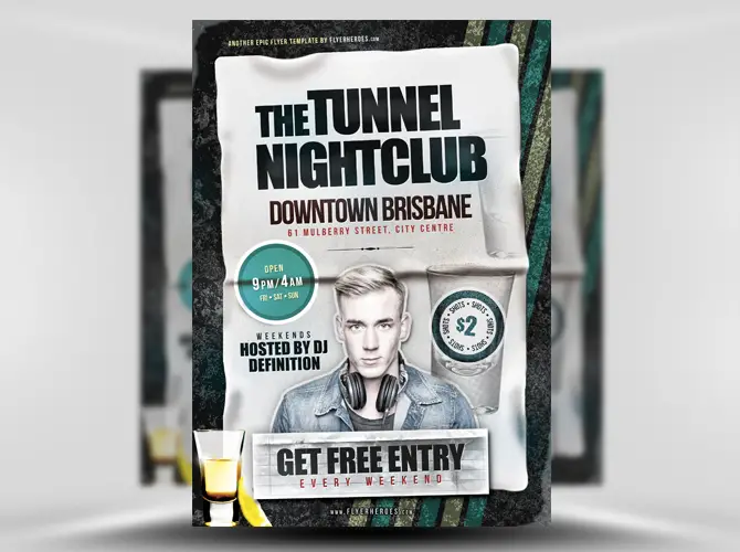 Tunnel Free Nightclub Flyer Template