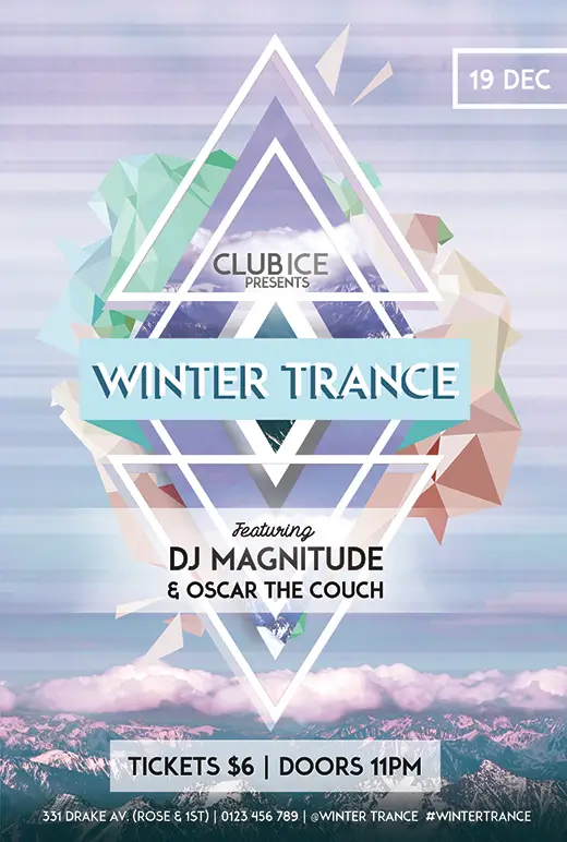 Winter Club Events Flyer Template