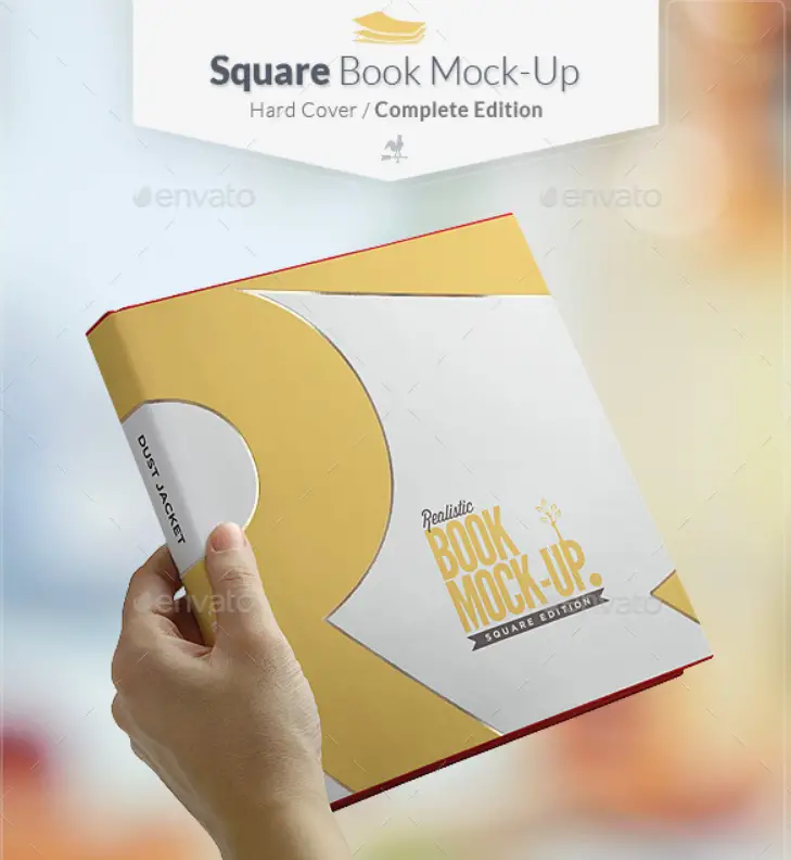 Square Book Mockup - Dust Jacket Complete Edition