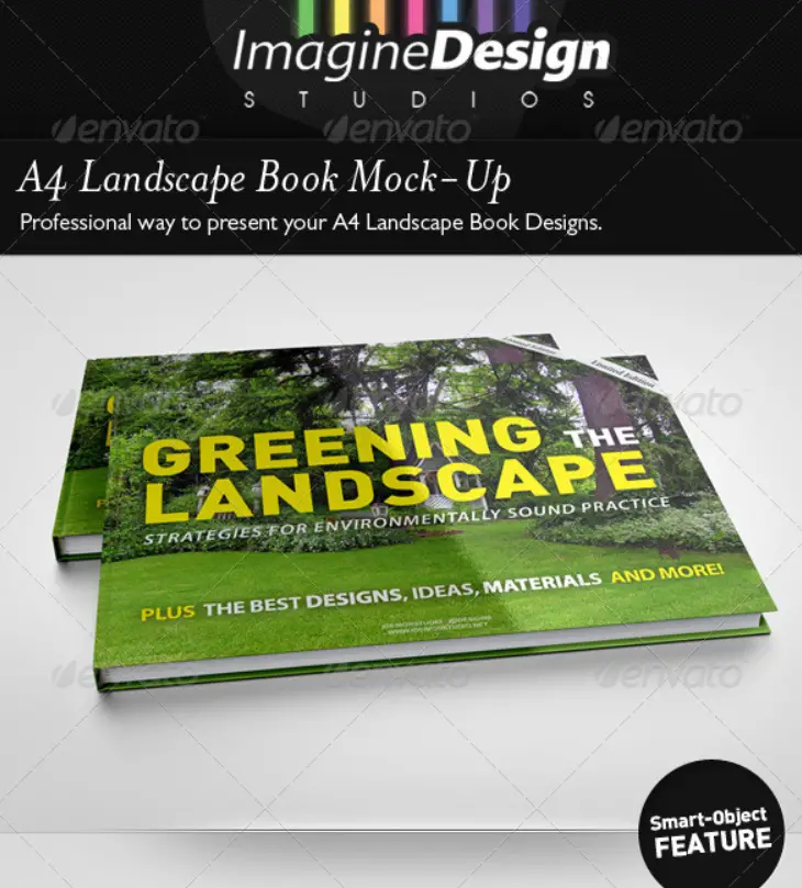 A4 Landscape Book Mockup