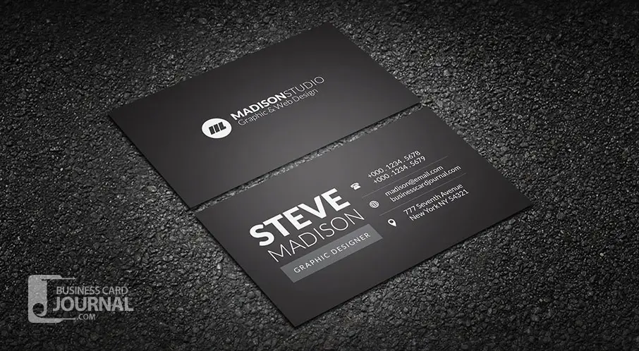 Dark Minimal Typography Business Card Template