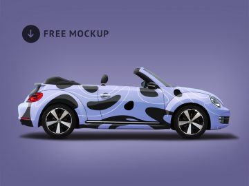 Free Volkswagen Beetle Branding Mockup