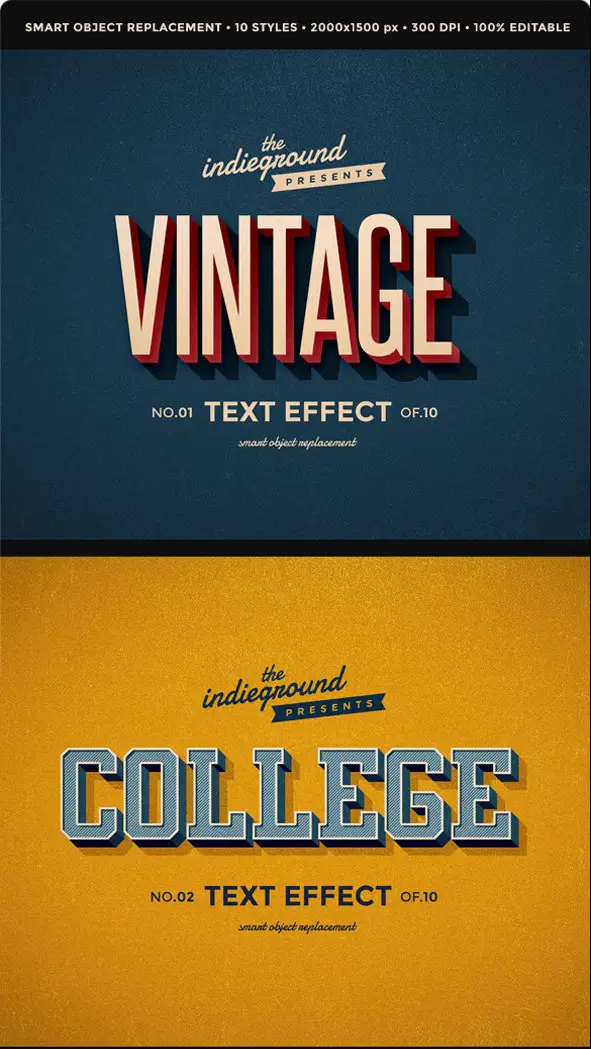 Retro Vintage Text Effects