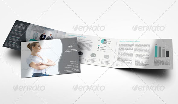 3xA5 Trifold Brochure Mockup Landscape