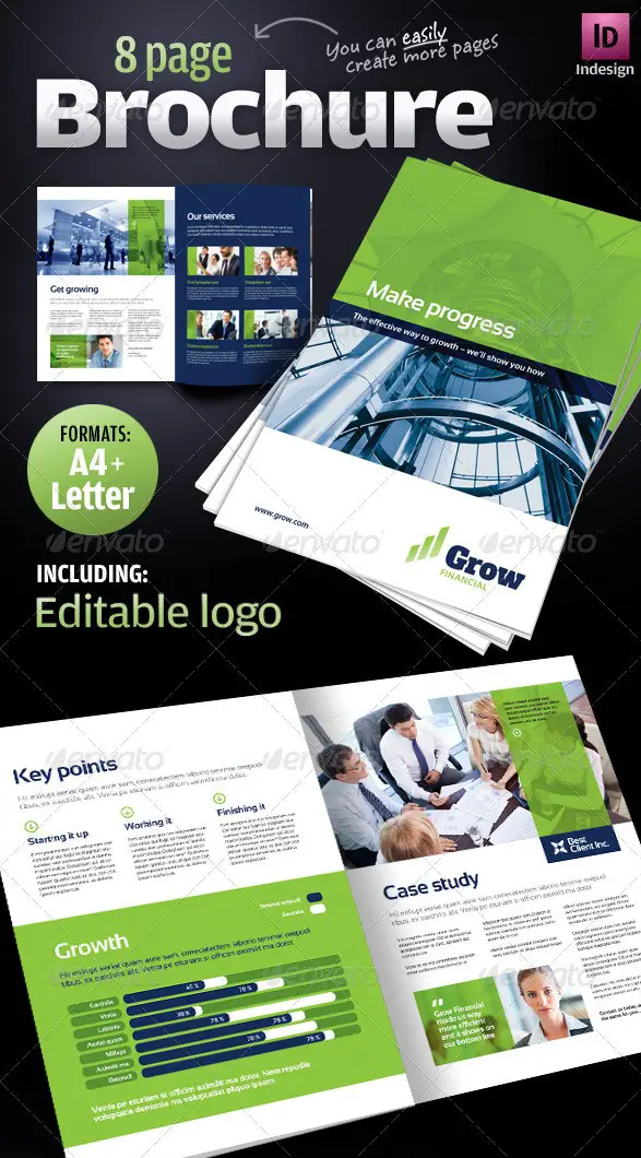 8 pages Corporate Business Brochure