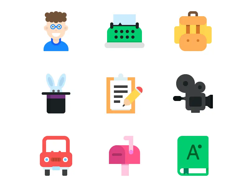 9 Flat Icons