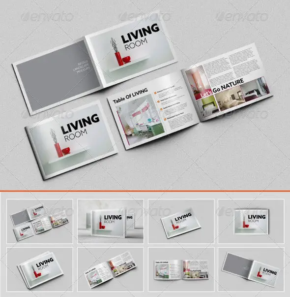 Bi-fold Horizontal Brochure Mockups
