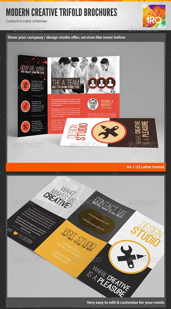 Creative Multipurpose Tri-Fold Brochures Templates