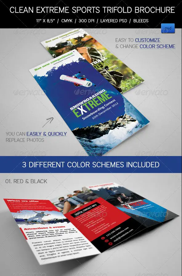 Extreme Sports Event Tri-Fold Brochures