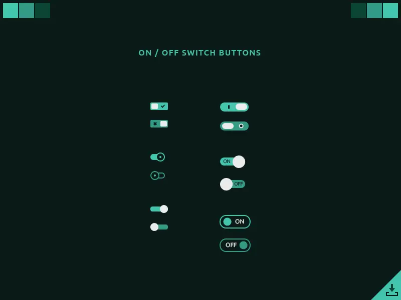 Free On and Off Switch Buttons UI PSD