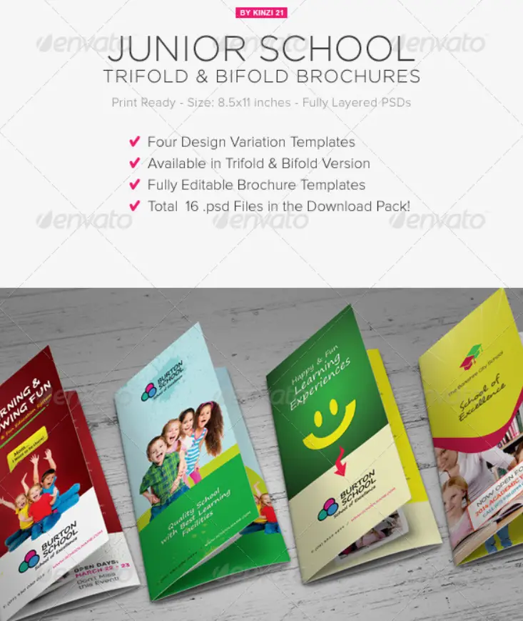 Junior School Tri-Fold & Bi-Fold Brochures