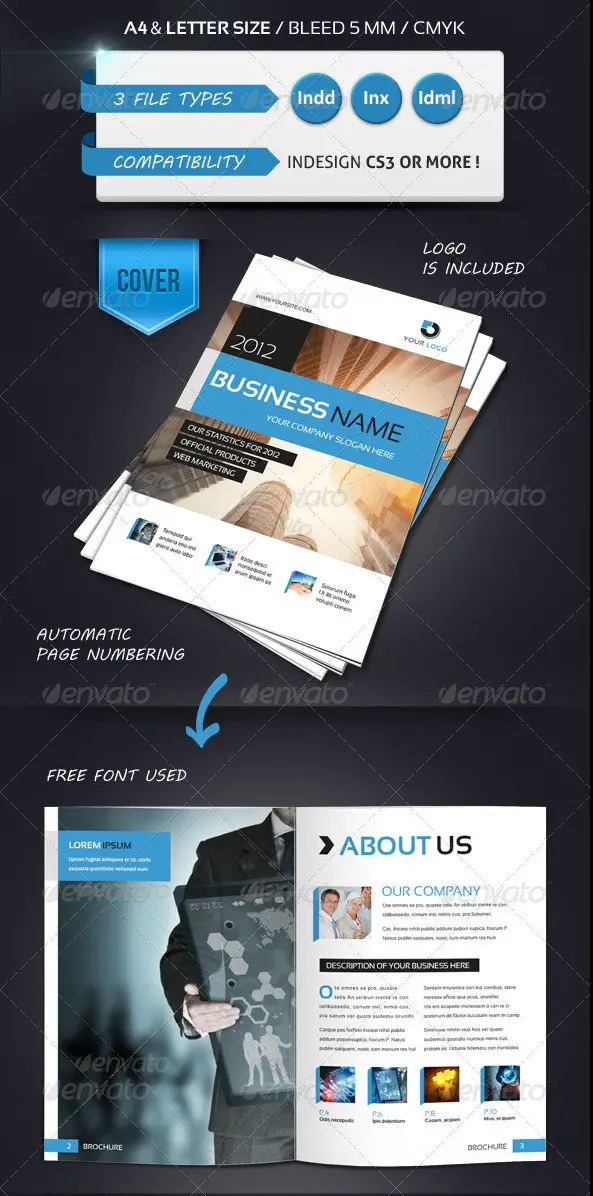 Modern Brochure Template A4 12 Pages