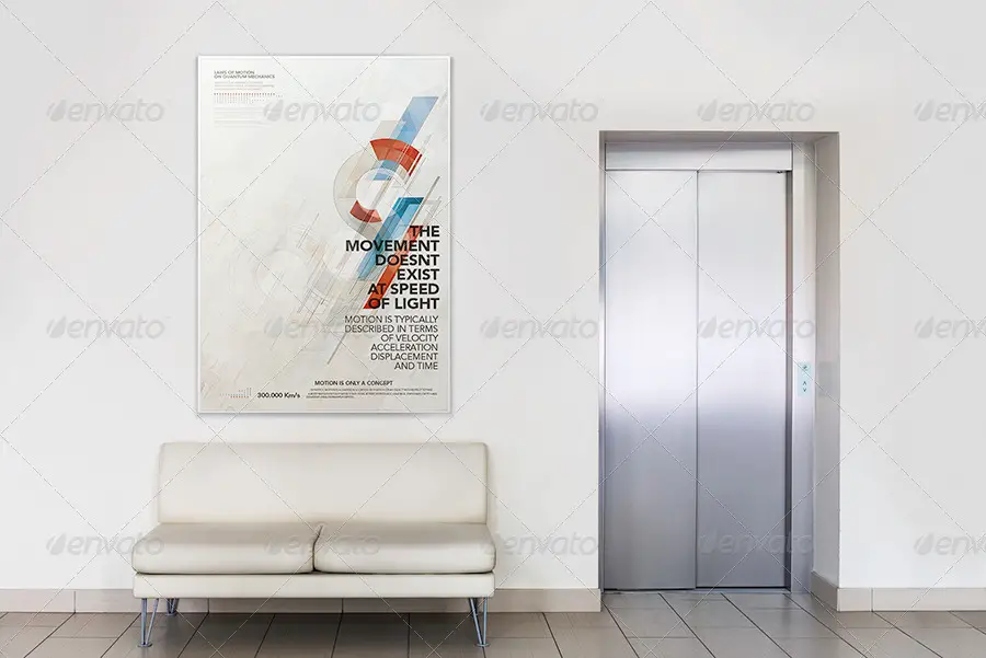 Photorealistic Gallery Poster Mockup