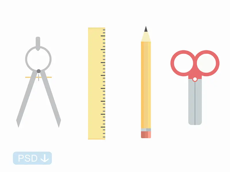 School Icons PSD