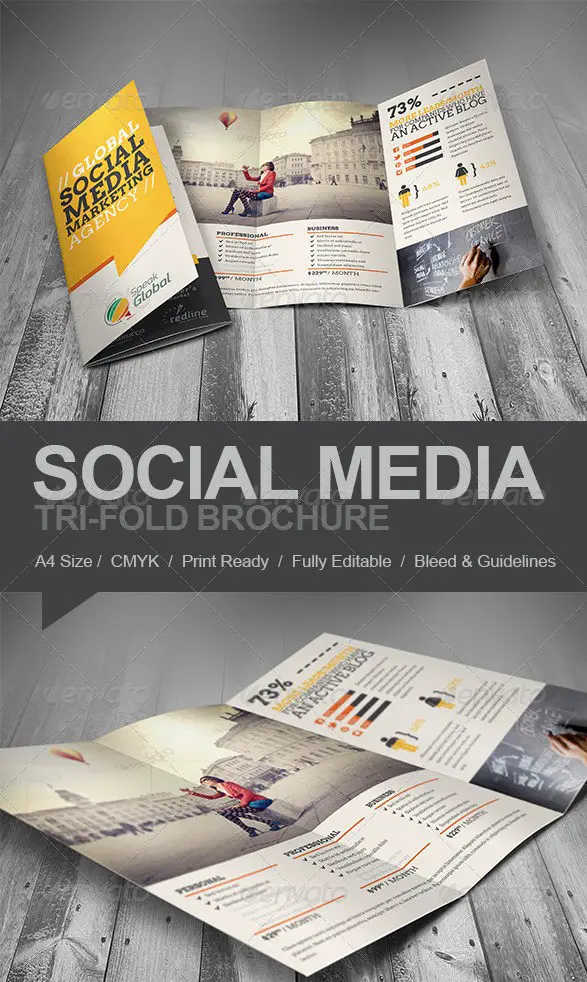 Social Media Marketing Tri-fold Brochure