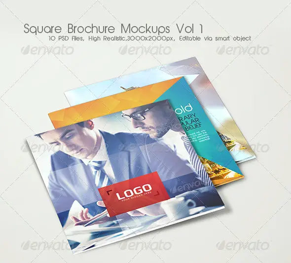 Square Brochure Mockups Vol 1