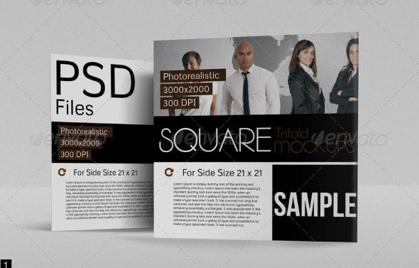 Square Tri-fold Mockup