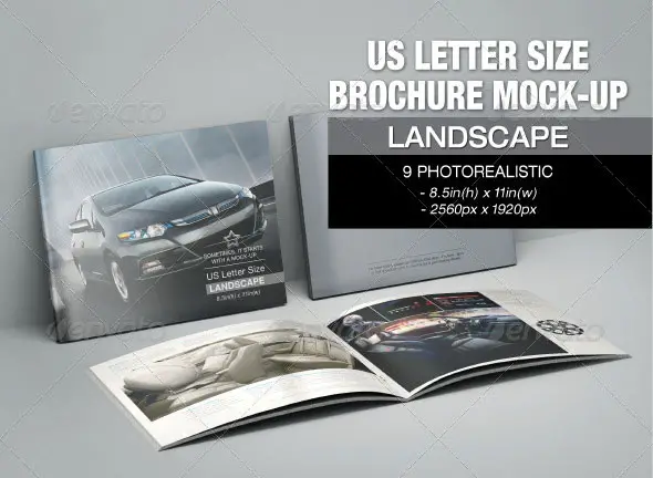 US Letter Size Brochure Mockup