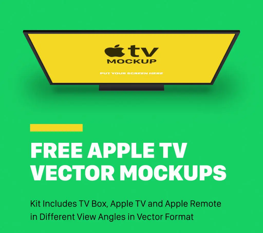 Free Apple TV Vector Mockups Kit