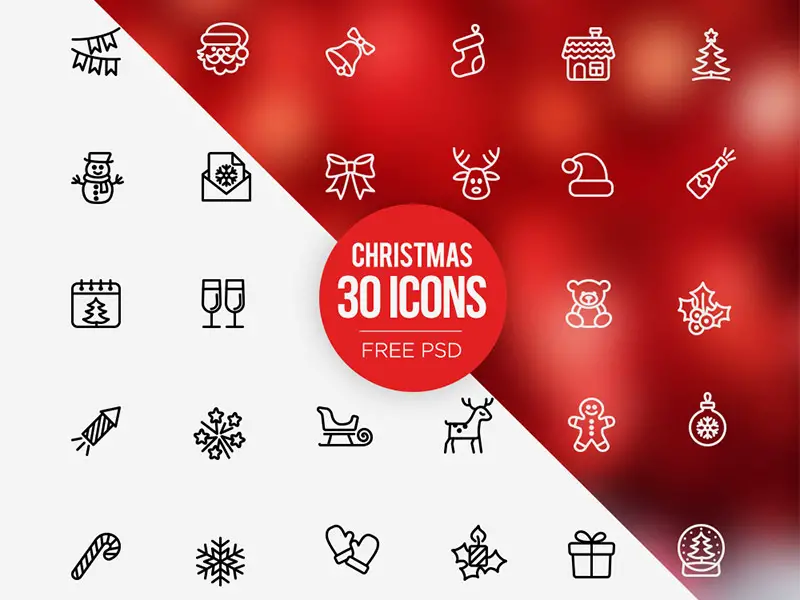 Free PSD Christmas Icons Set