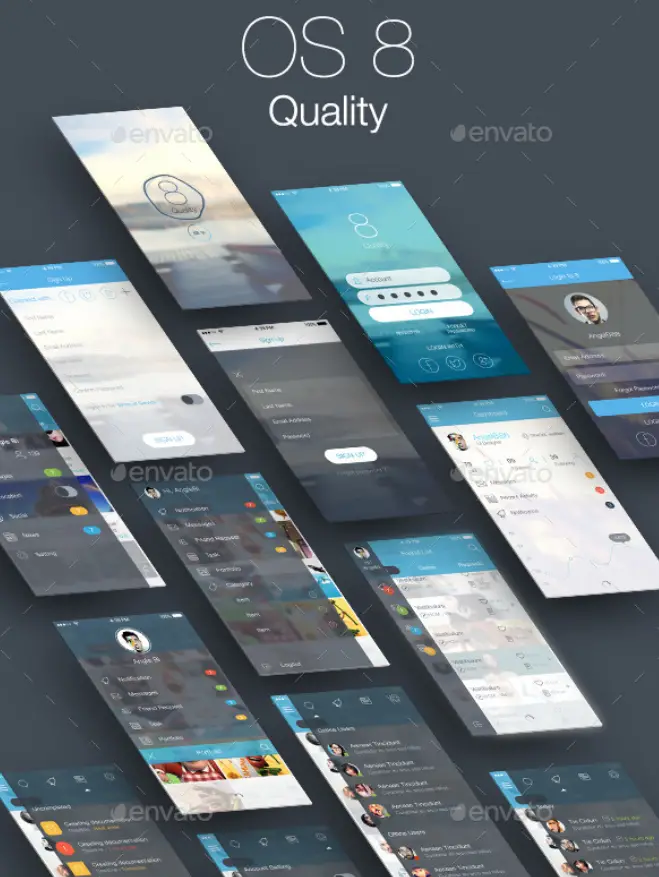 8 Quality Bundle - Mobile and Tablet UI Kit