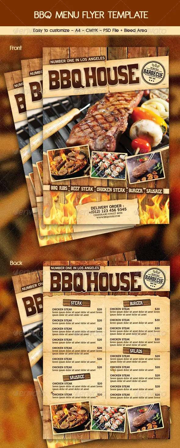 BBQ / Steak Menu Flyer