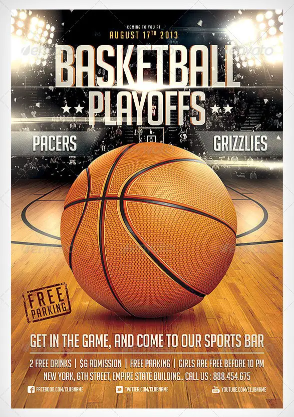 BasketBall Game Flyer Template