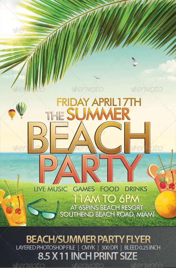 Beach or Summer Party Flyer