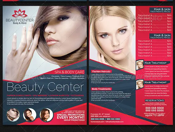 Beauty Center & Spa Business Flyer