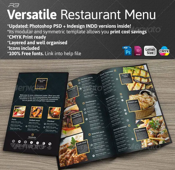 Black and Gold Menu Template