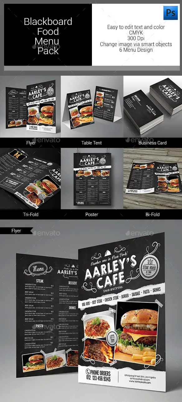 Blackboard Food Menu Bundle