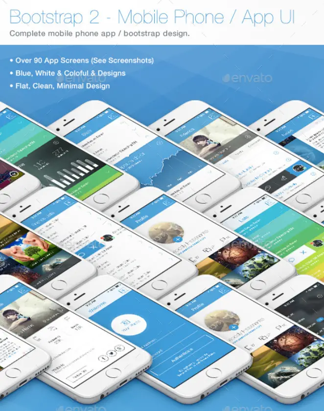 Bootstrap 2 - Flat Mobile Phone - App UI