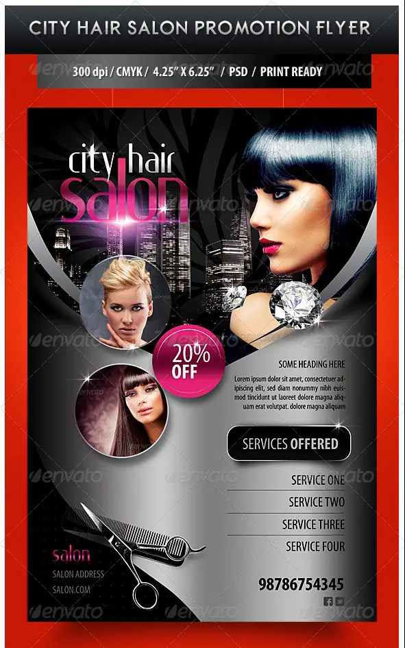 City Hair Salon Promotional Flyer