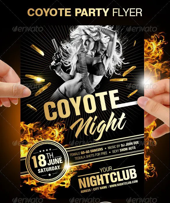 Coyote Night Party Flyer