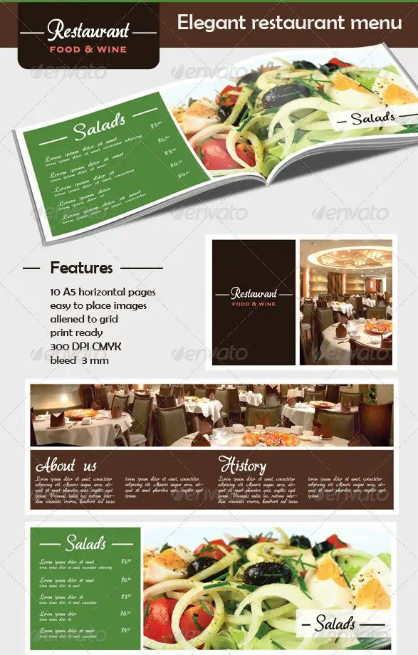 Elegant Restaurant Menu