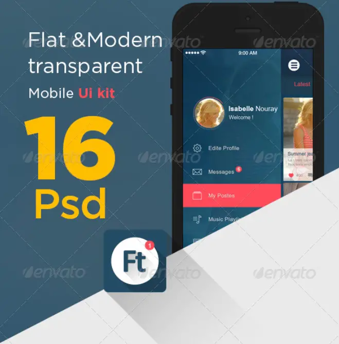 Flat Modern Transparent App Ui kit