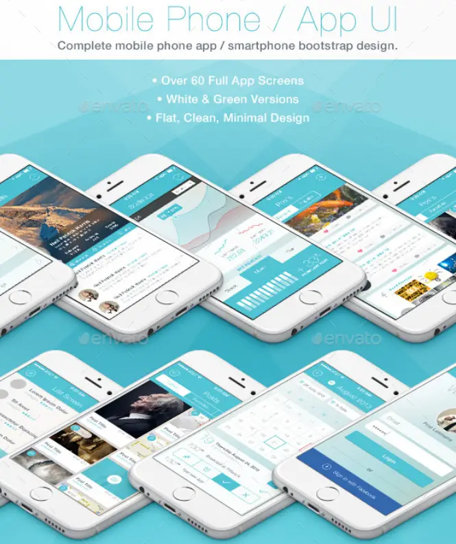 Flat Phone Mobile App Bootstrap UI