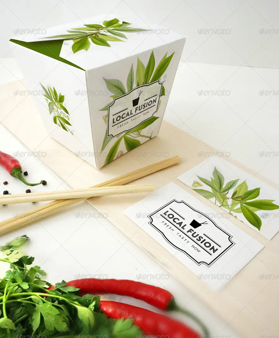 Food Box Branding Mockup